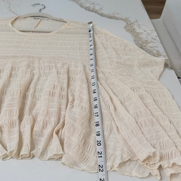 Zara Cream Sheer Textured Oversized Top | S - Picture 9 of 9